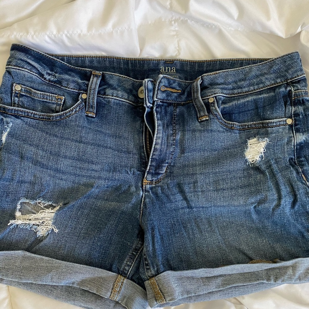 ana Distressed Denim Shorts